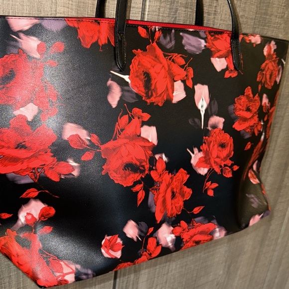 Victoria's Secret Black and Red Floral Tote - Picture 11 of 12